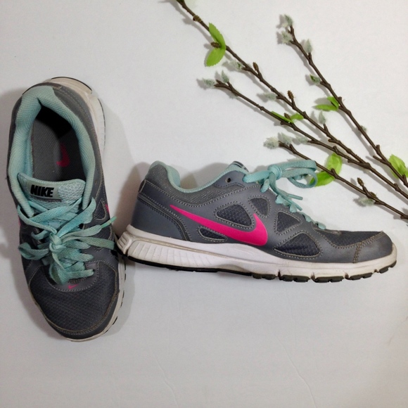 Womens Gray Pink Blue Roshe Sneakers 